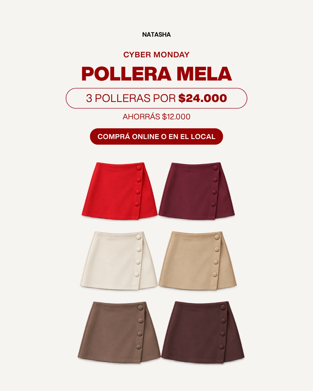 Pack x3 Short Pollera Mela