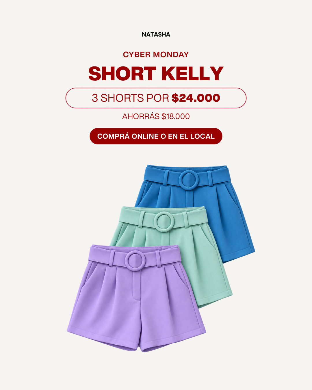 Pack x3 Short Kelly