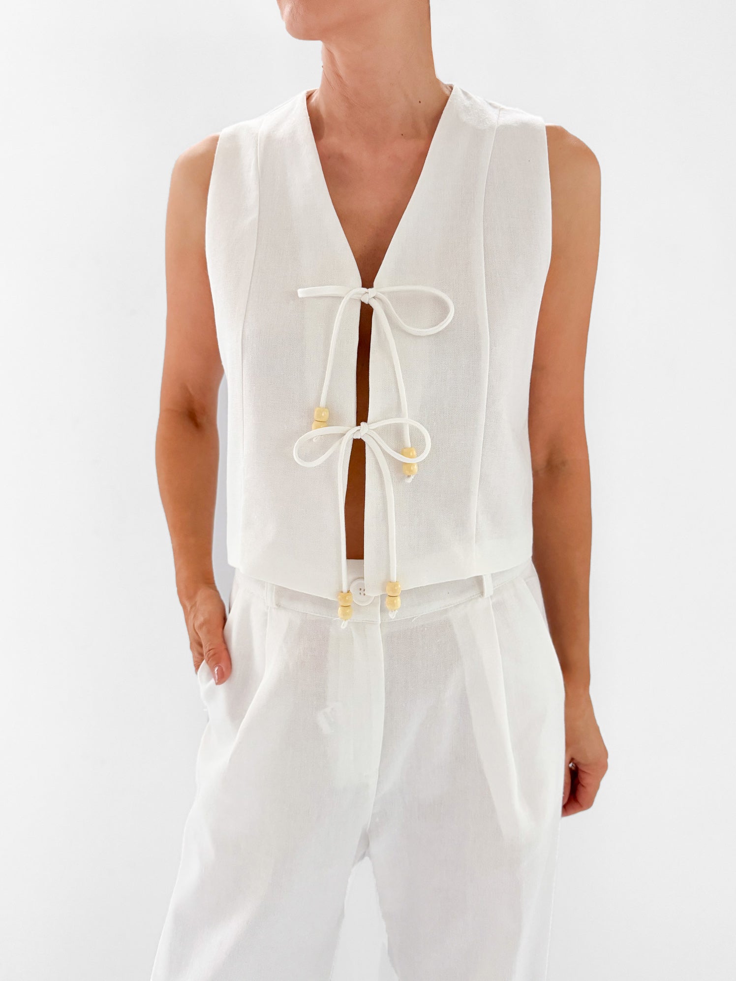 8819 Chaleco Lino New Coquette