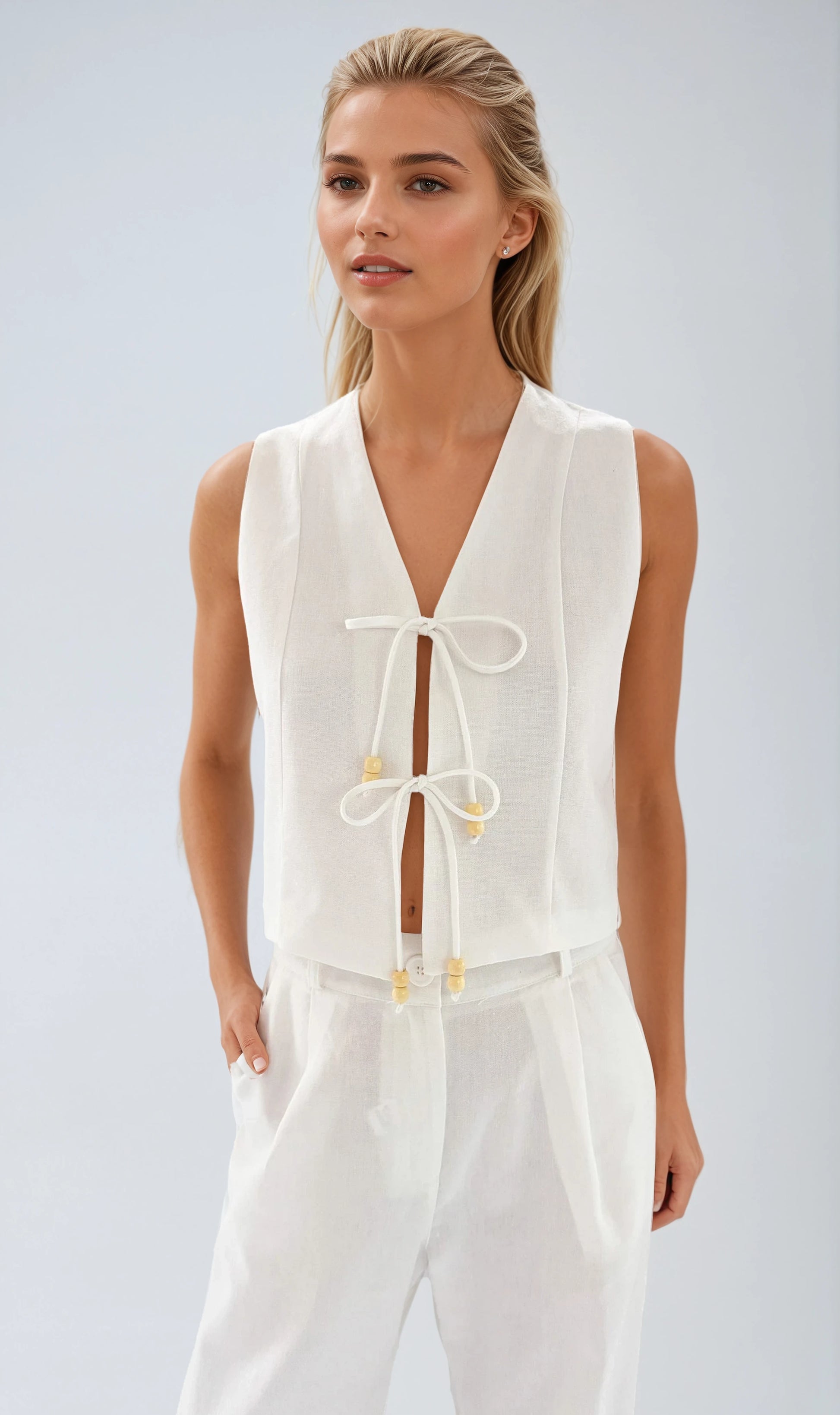 8819 Chaleco Lino New Coquette