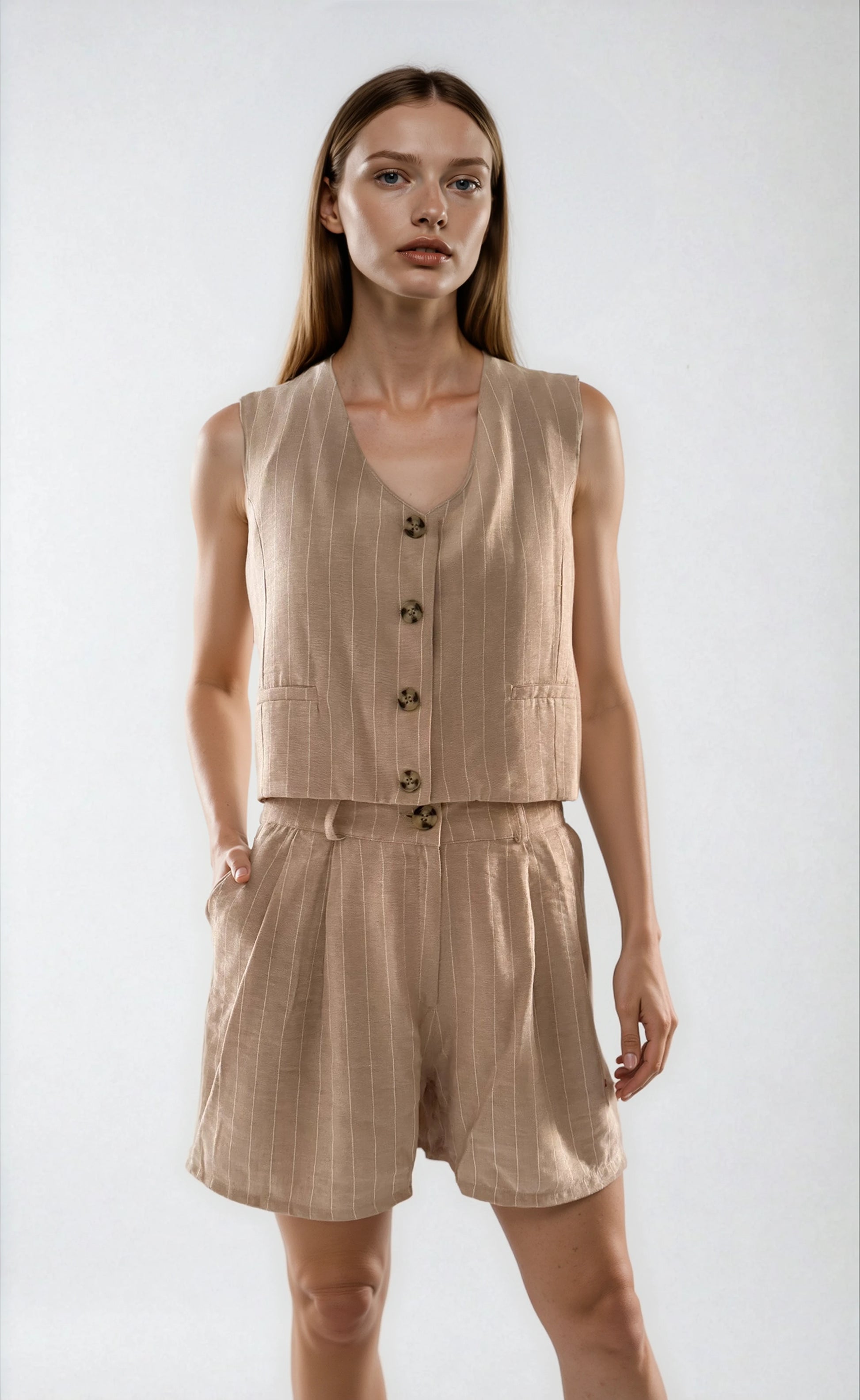 8653 Chaleco Maga Lino