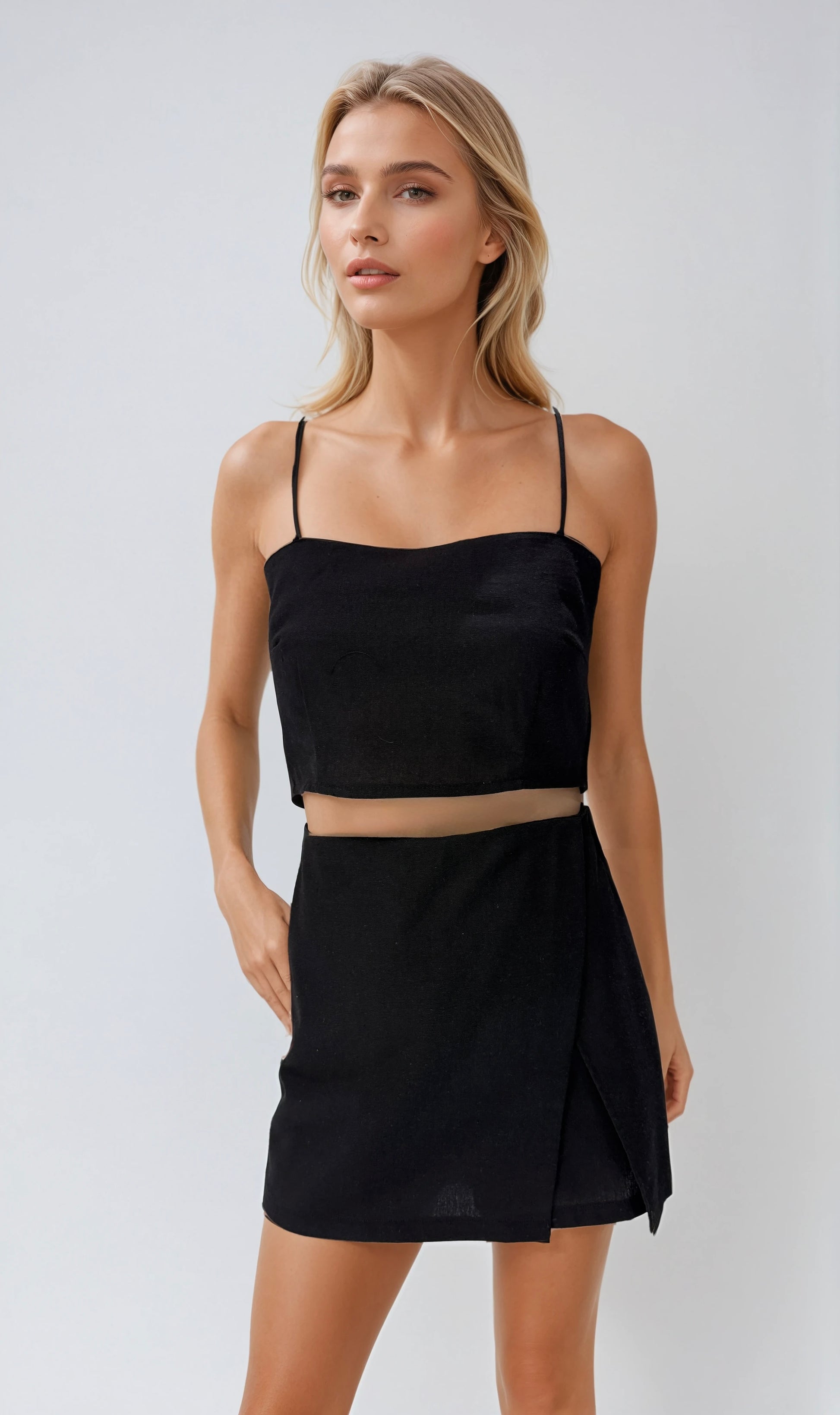 8875 Short Pollera Lino Agnes