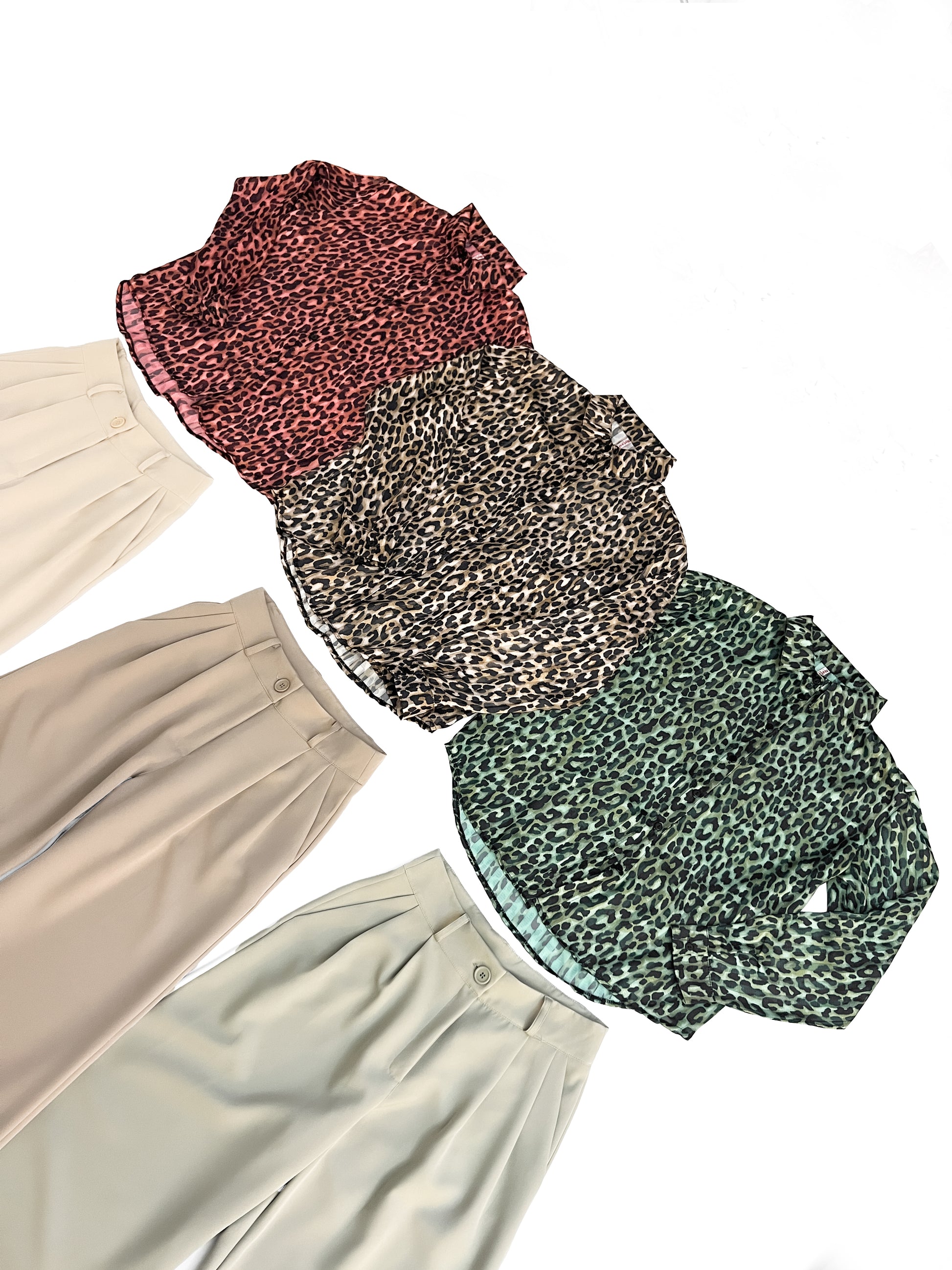 8555 Camisa Rey Leopardo Saten