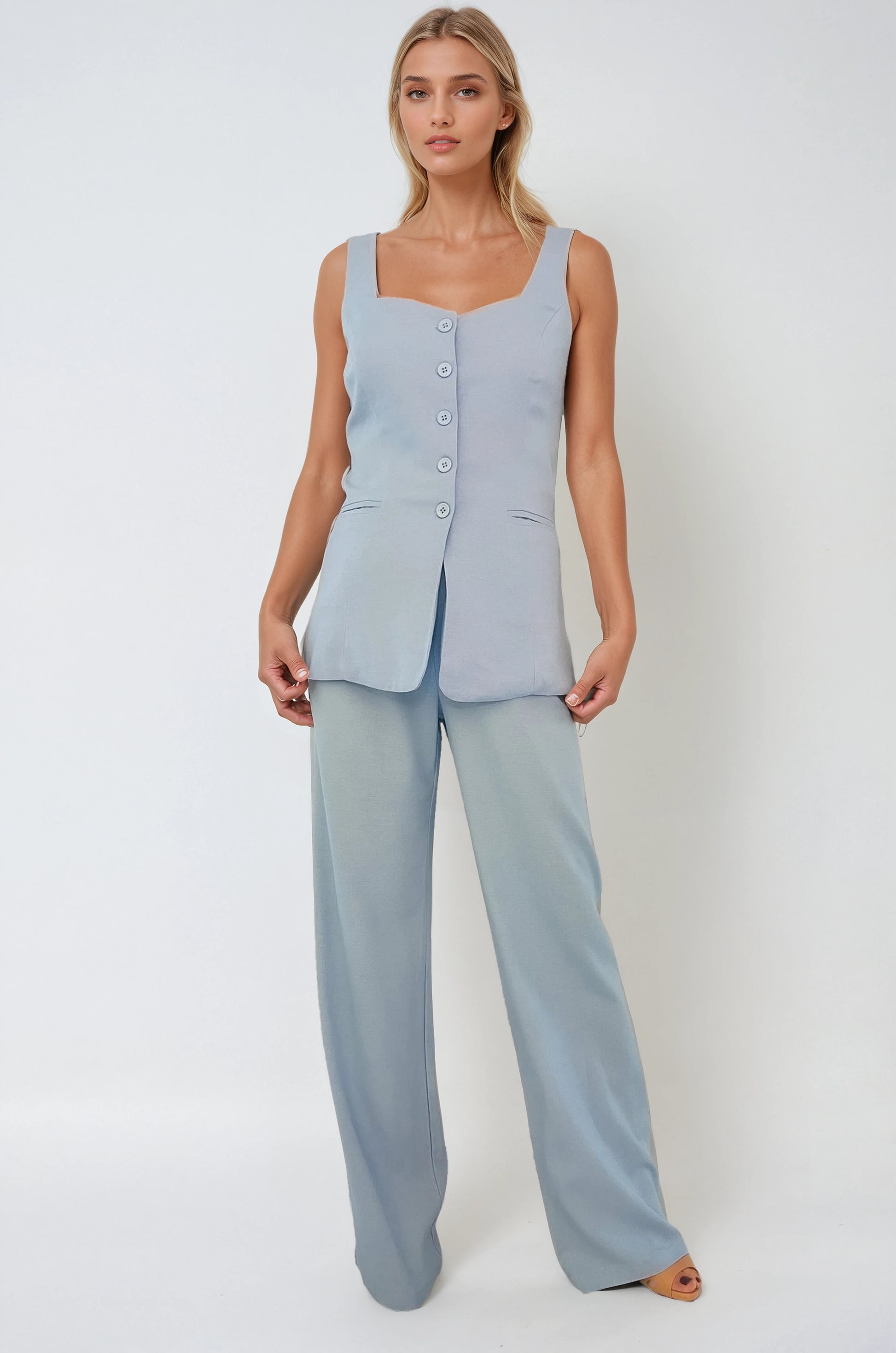 8561 Pantalón Fatima Lino Sale