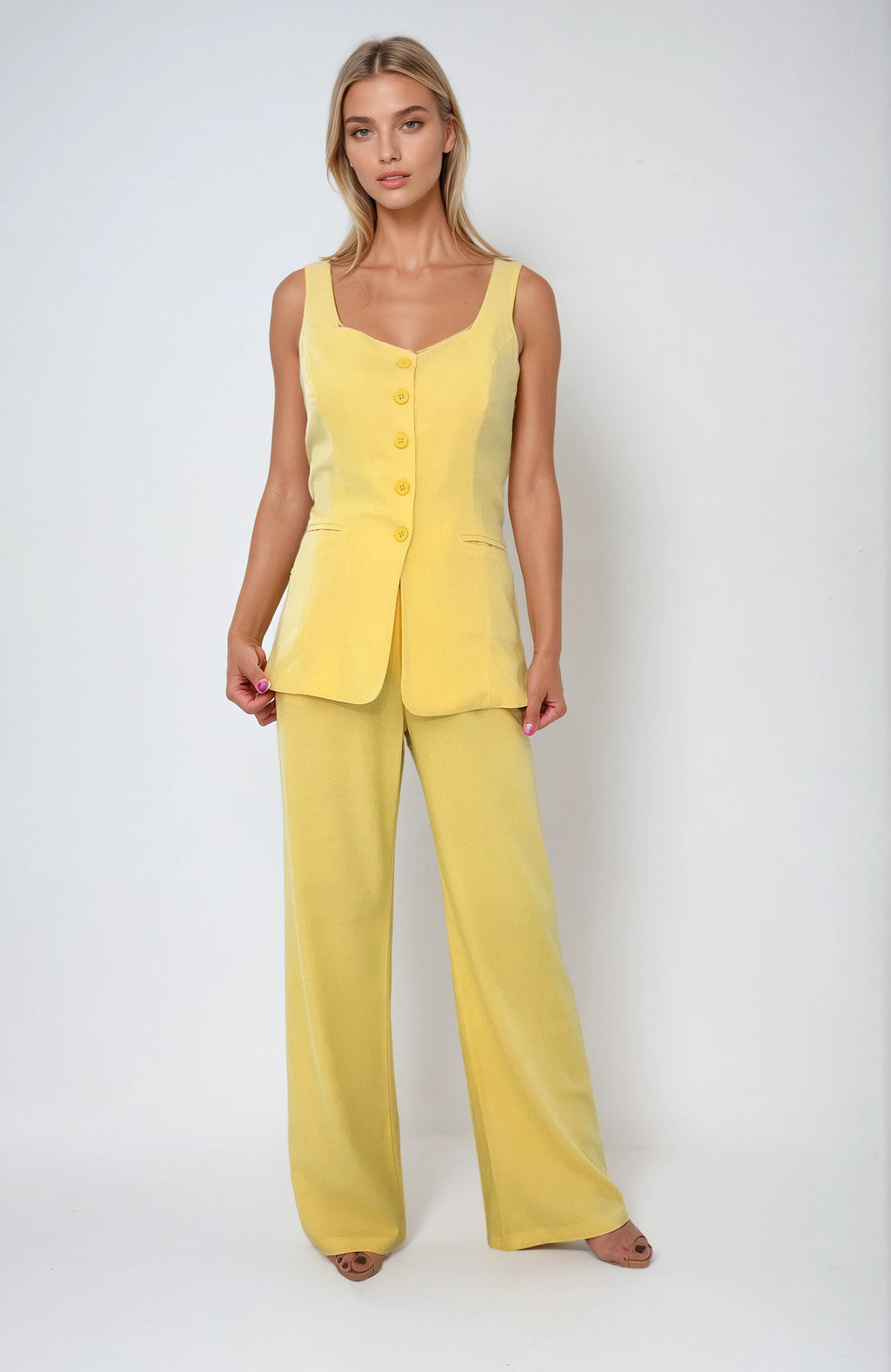 8561 Pantalón Fatima Lino Sale