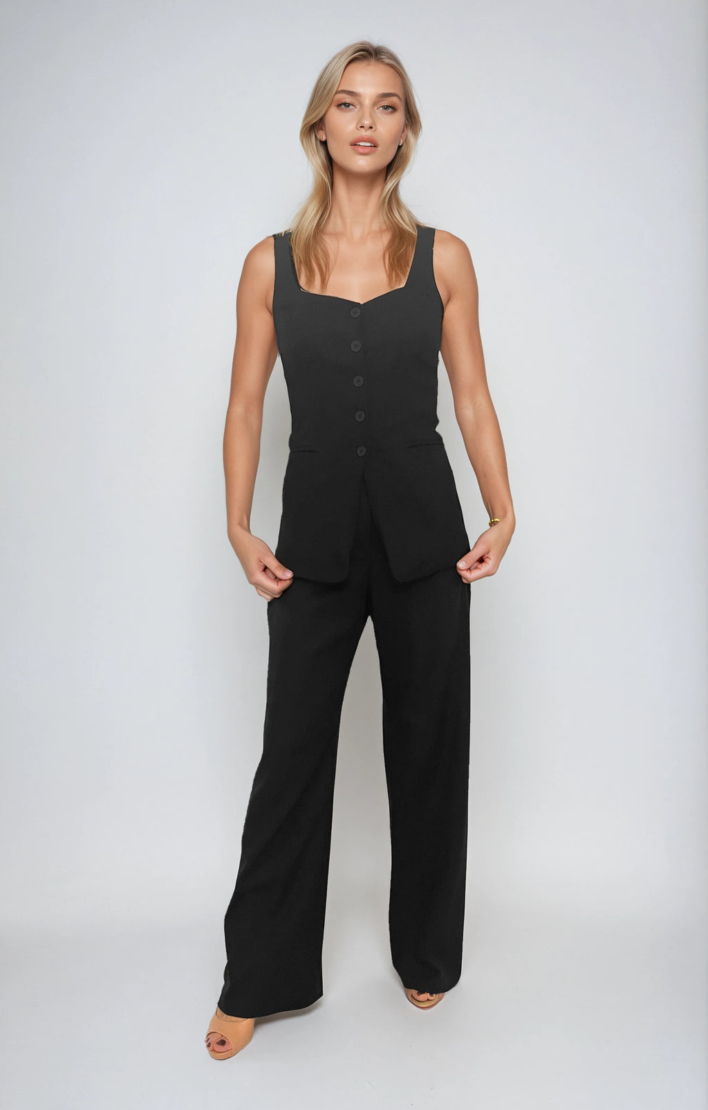 8561 Pantalón Fatima Lino Sale