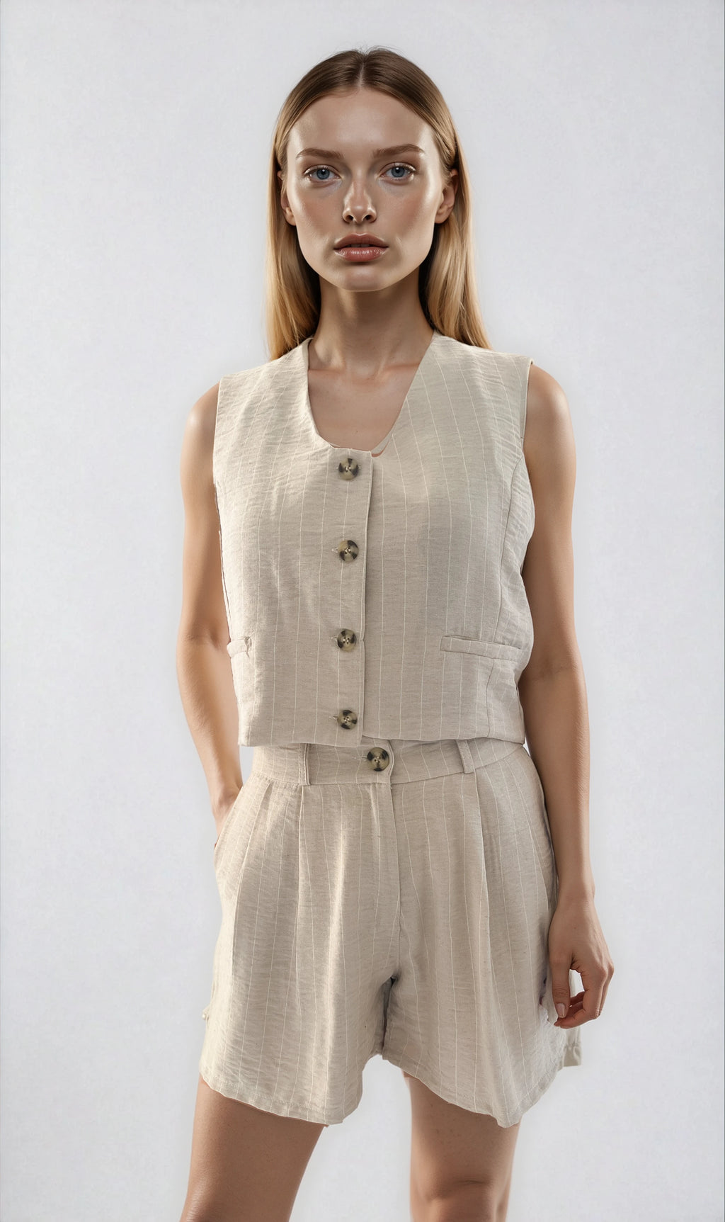 8653 Chaleco Maga Lino