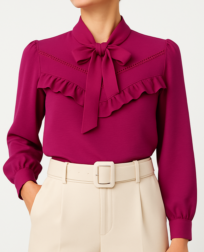 Blusa magenta con detalles originales