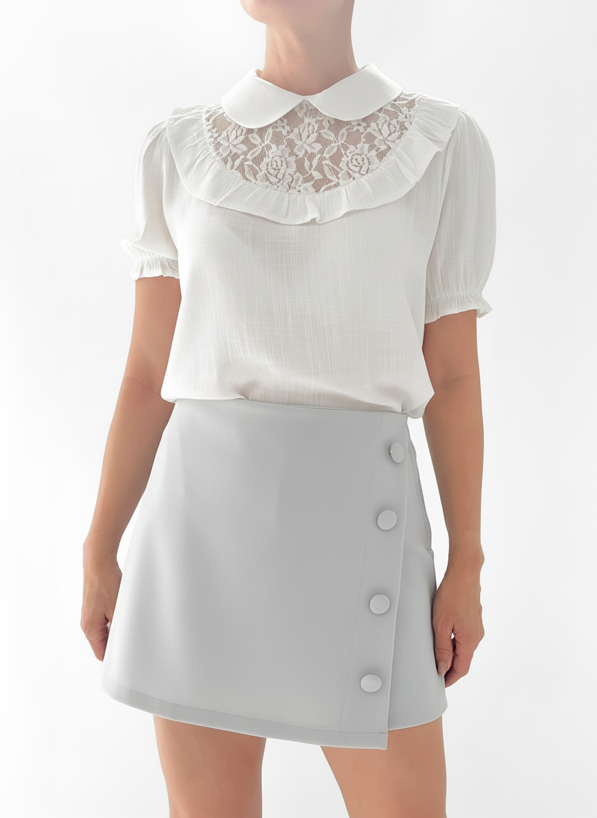Conjunto con falda gris ceniza