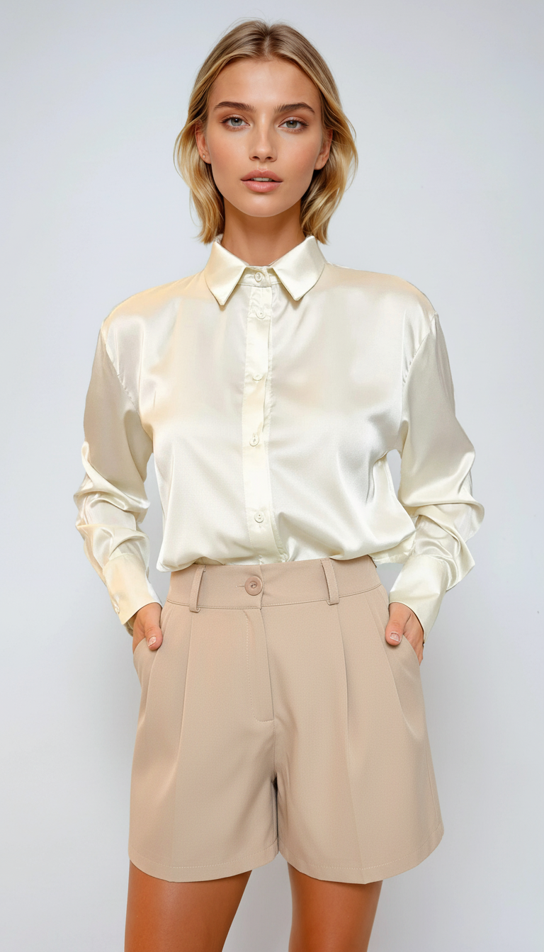 Conjunto con short beige