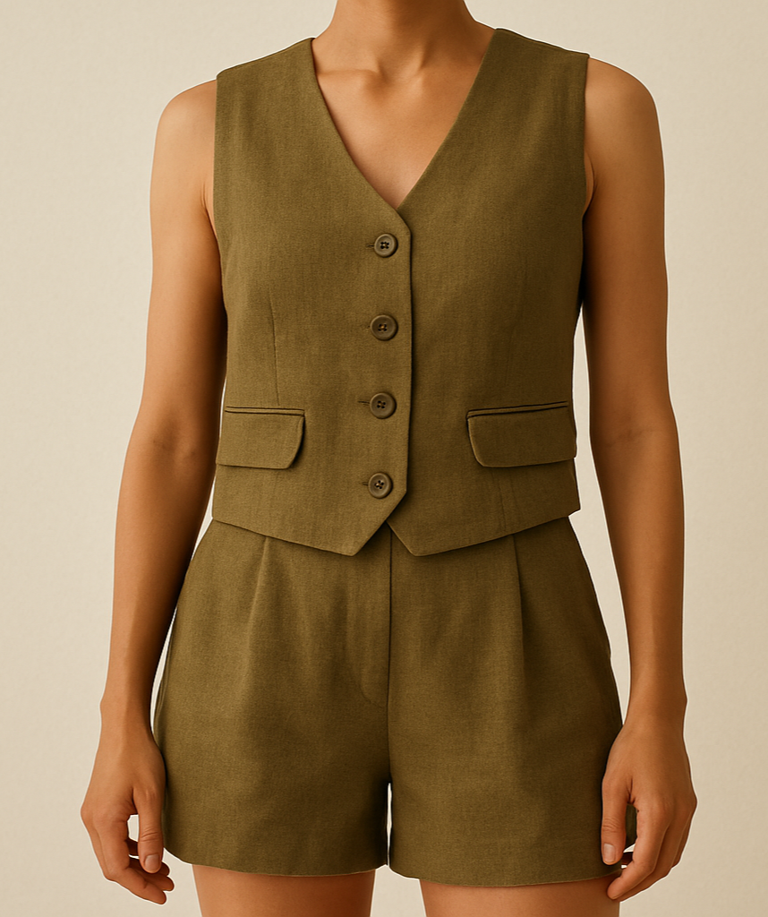 Conjunto en tono verde oliva específico