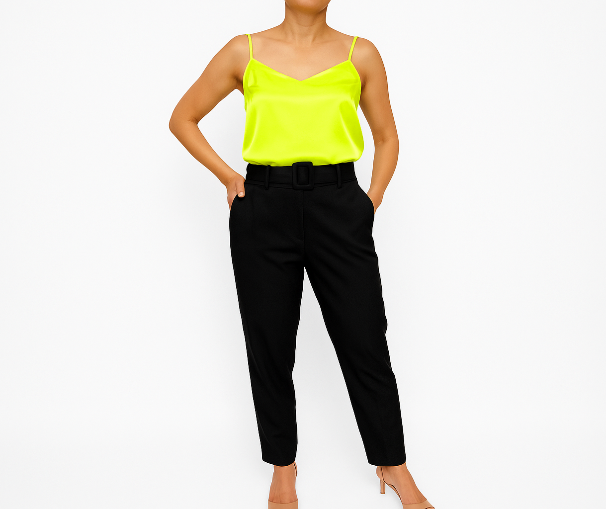 Conjunto verde lima y negro