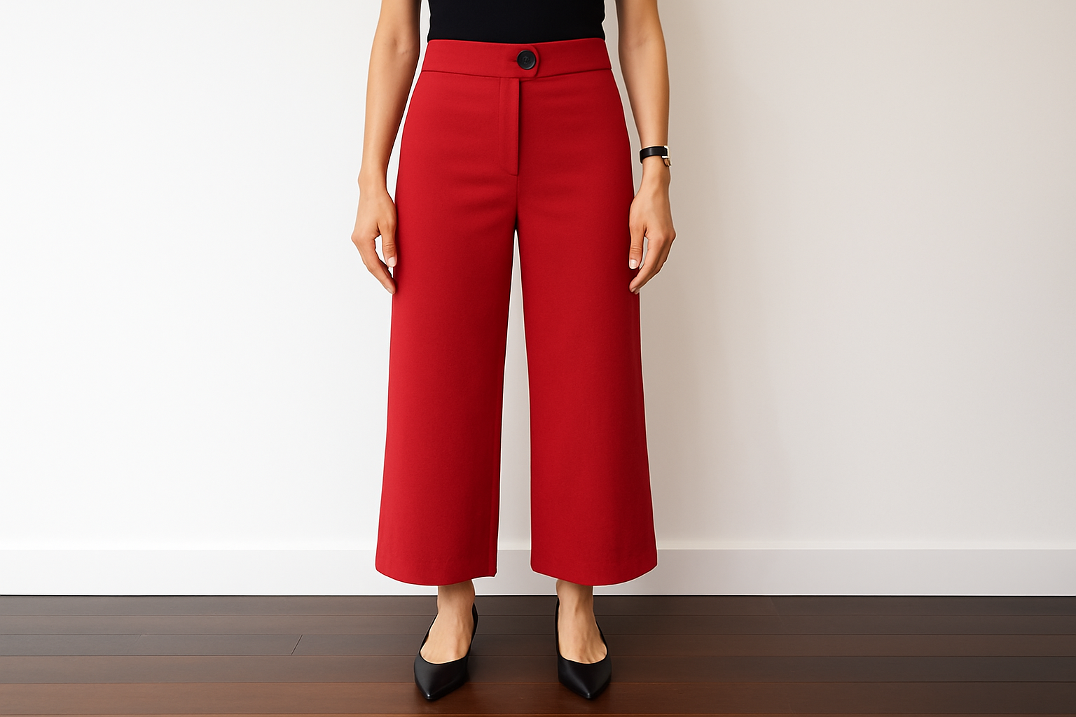 Pantalón rojo de talle alto